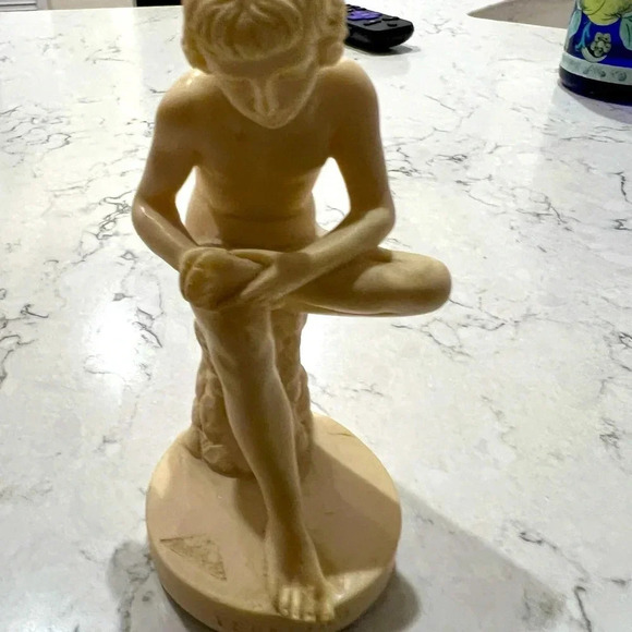 Vintage‎ Fedelino Boy On Tree Stump Removing Thorn - Picture 4 of 4